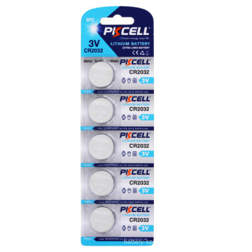 PKCELL 5Pcs / Card 3v recarregável suporte de bateria de bateria de lítio cr2032